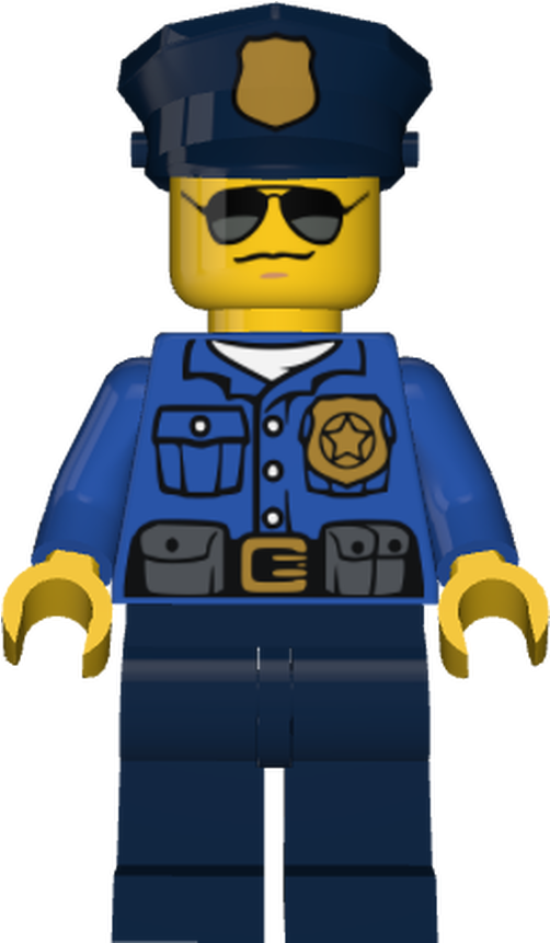 Lego Minifigure Police City Officer Gold Badge Blue - Cartoon (1440x900), Png Download