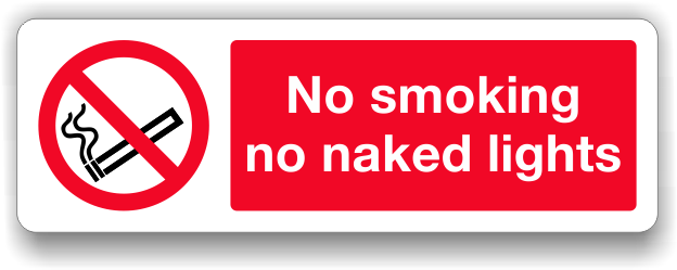R007 No Smoking No Naked Lights - Verboden Te Roken Sticker (650x650), Png Download