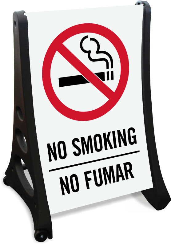 No Smoking Bilingual Sidewalk Sign - No Smoking In The Building (800x800), Png Download