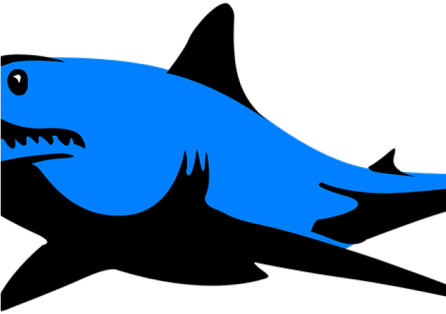 Mako Shark Clipart Silhouette Blue - Bull Shark Black And White (640x480), Png Download
