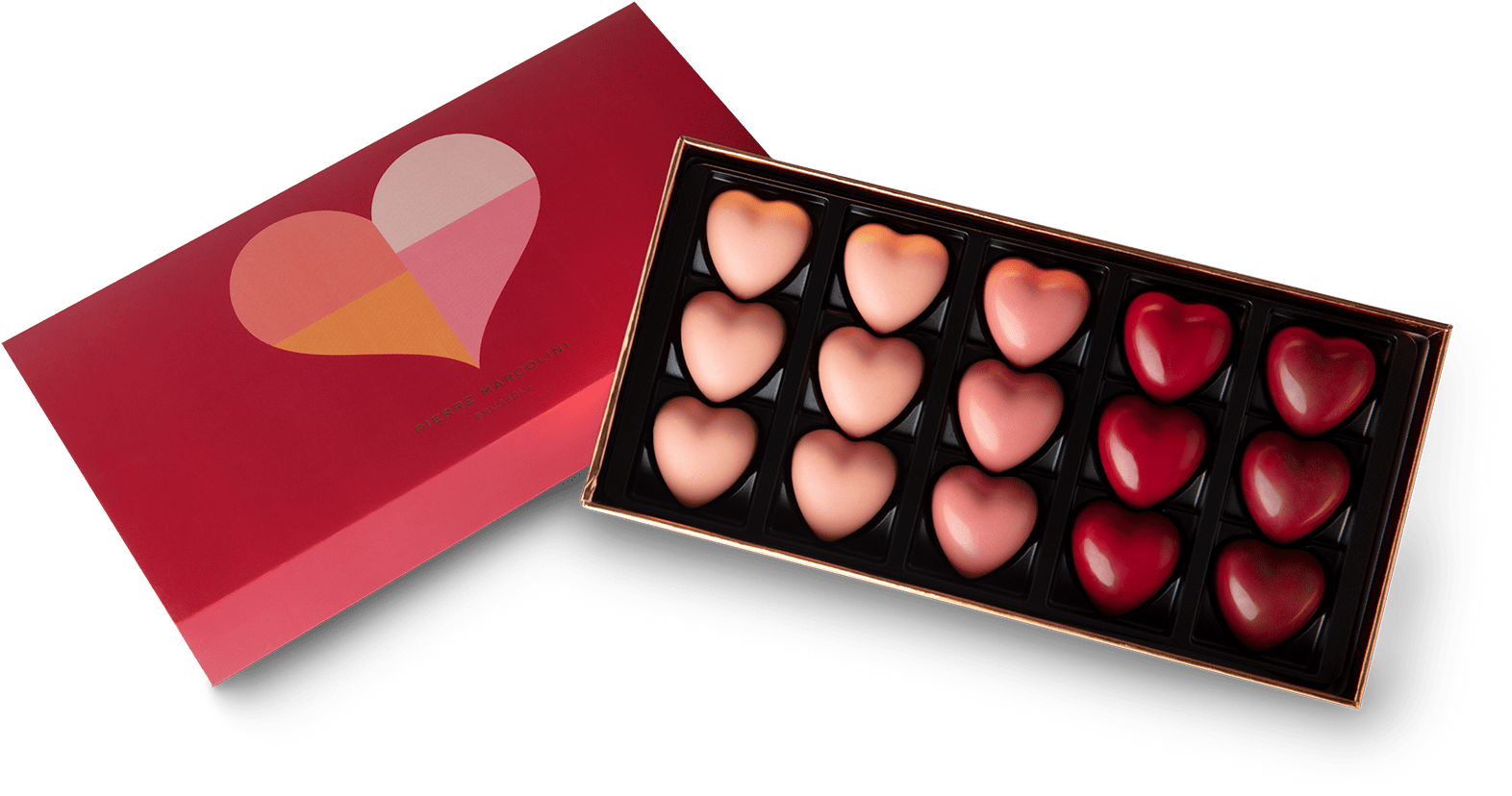 Box Of 15 Valentine's Hearts - Valentine's Day (1878x1173), Png Download