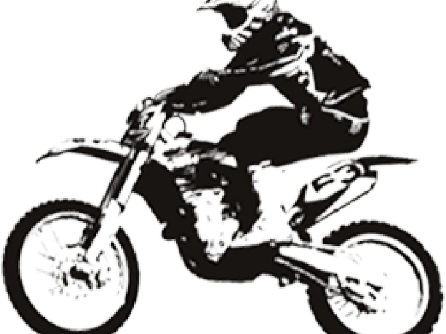 Silhouette De Moto Cross (640x480), Png Download