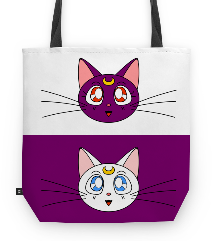 Bolsa Luna & Artemis De Melina Bassolina - Caderno Sailor Moon Cat (800x800), Png Download