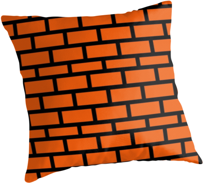 "super Mario Brick Pattern" Throw Pillows Josiahfrench - Throw Pillow (875x875), Png Download