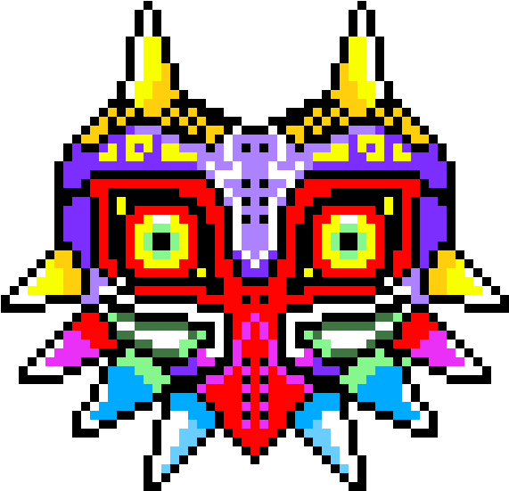 Skull Kid's Mask/happy Mask - Zelda Majoras Mask Pixel Art (650x620), Png Download