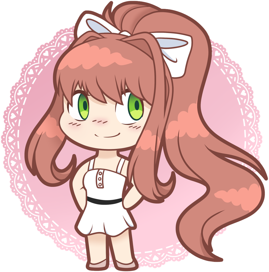 Monika Wanted To Practice Some Chibi Art With Monika - Cartoon (1145x1200), Png Download