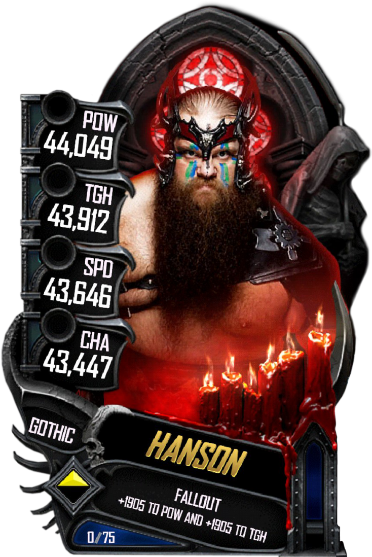 Supercard Hanson S5 22 Gothic - Gothic Cards Wwe Supercard (733x1158), Png Download