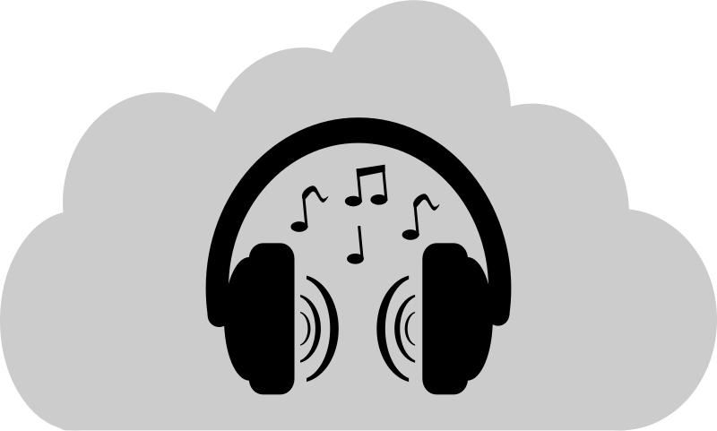 Download Cloud Sound Medium Image Png - Listening To Music Headphones Clipart (800x481), Png Download