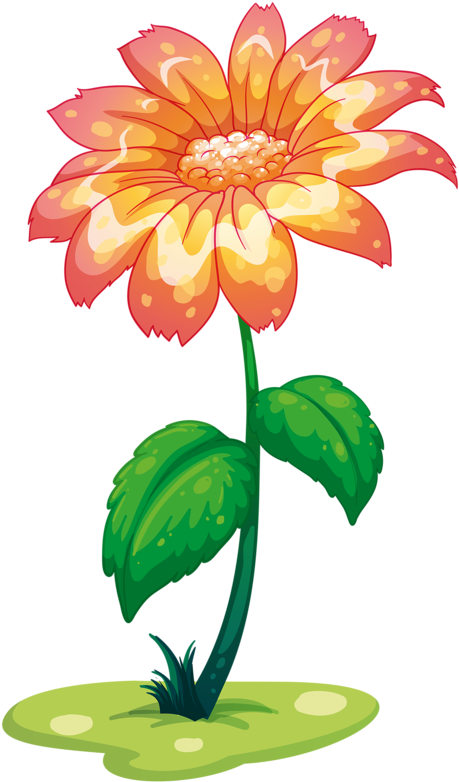 Cartoon Flowers, Giant Flowers, Flower Clipart, Daisy, - Dos Plantas Con Flores (475x800), Png Download