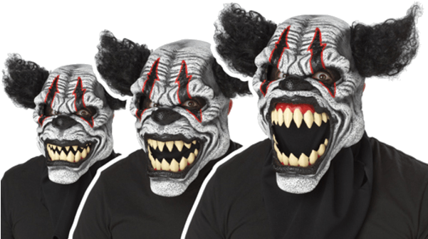 Halloween Clown Ani-motion Mask - Last Laugh Clown (600x951), Png Download
