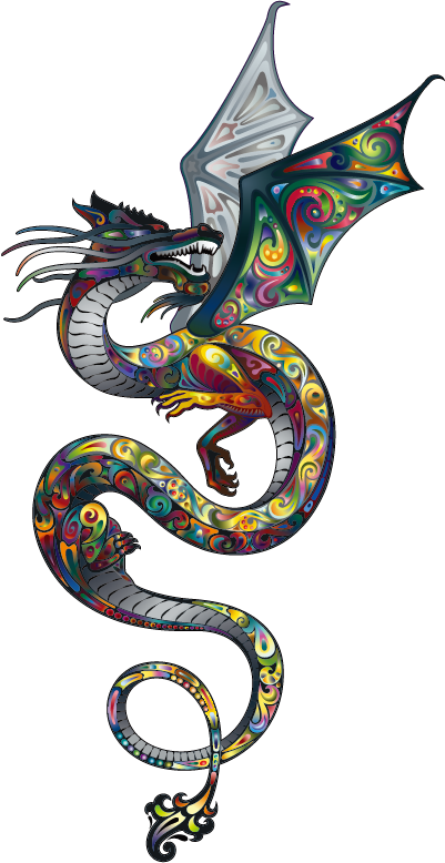 Tattoo School Old Sleeve Color Vector Clipart - Dragon Sleeve Tattoo Transparent Png (401x778), Png Download