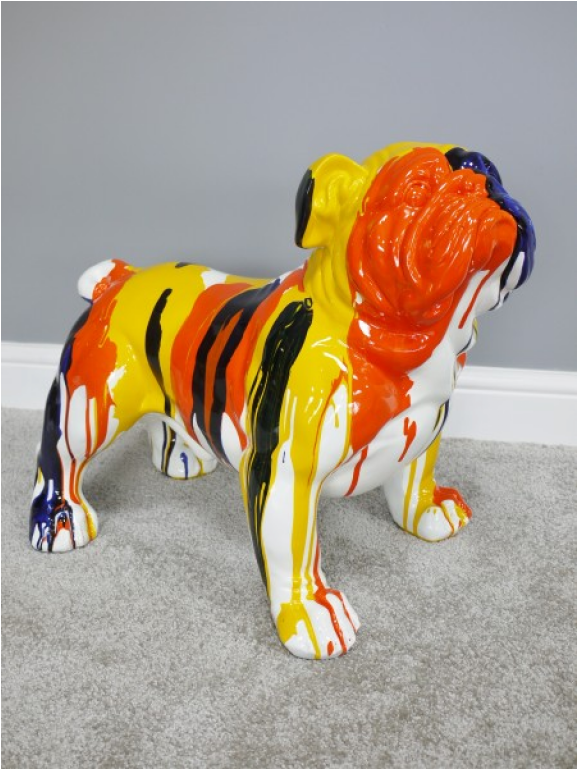 Large Paint Splash Bulldog - Figurine (1152x768), Png Download