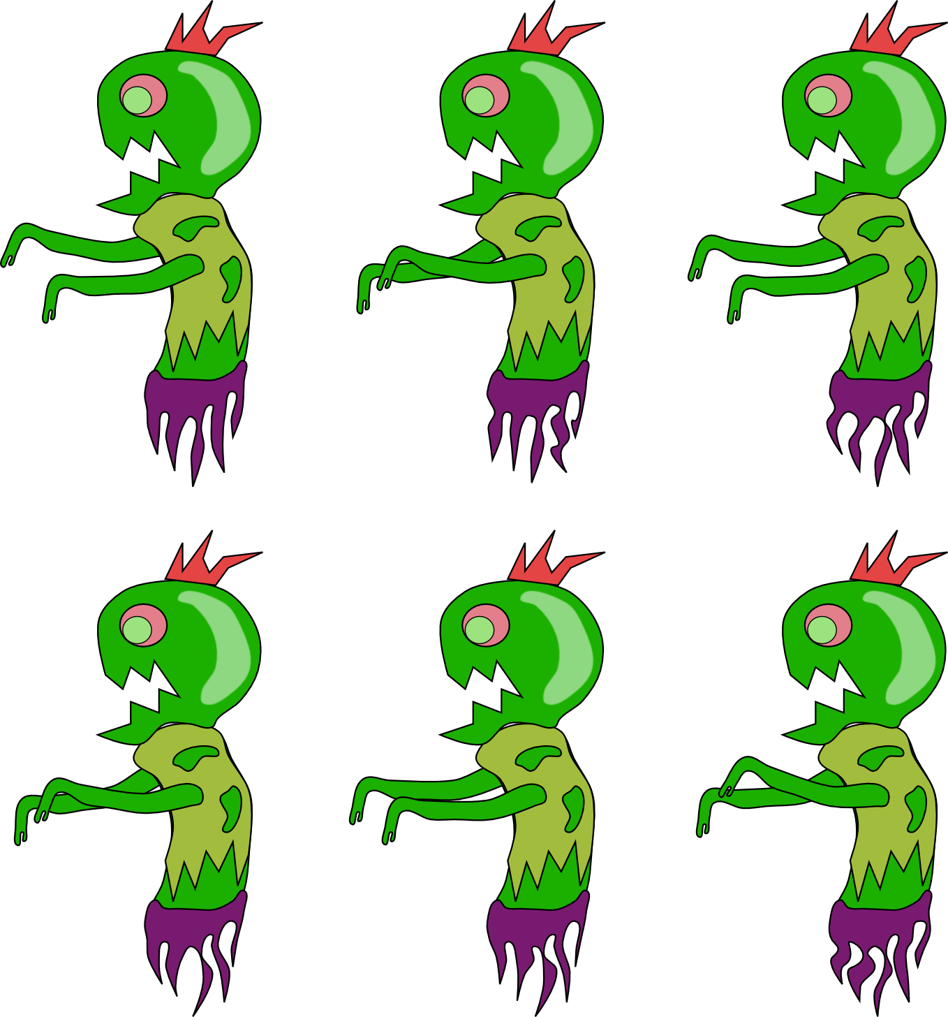 Alienwithborder - Cartoon (1358x1456), Png Download