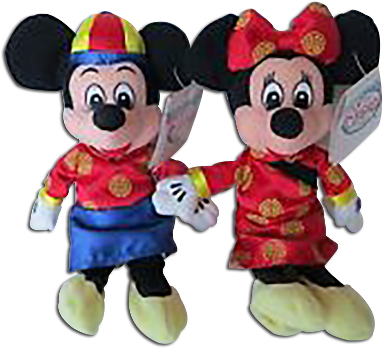 Disney Store Plush Chinese New Year Mickey And Minnie - Cartoon (807x707), Png Download