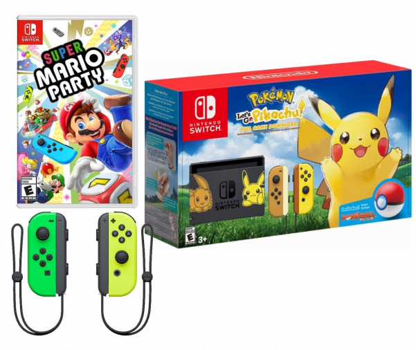 Download Hd Nintendo Switch Pokemon And Mario Bundle Nintendo Switch Pokemon Let S Go Pikachu Transparent Png Image Nicepng Com