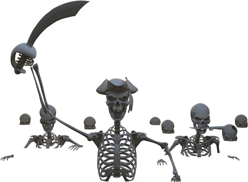 Pirate Skeleton Attack By Www - Skeleton (1000x750), Png Download