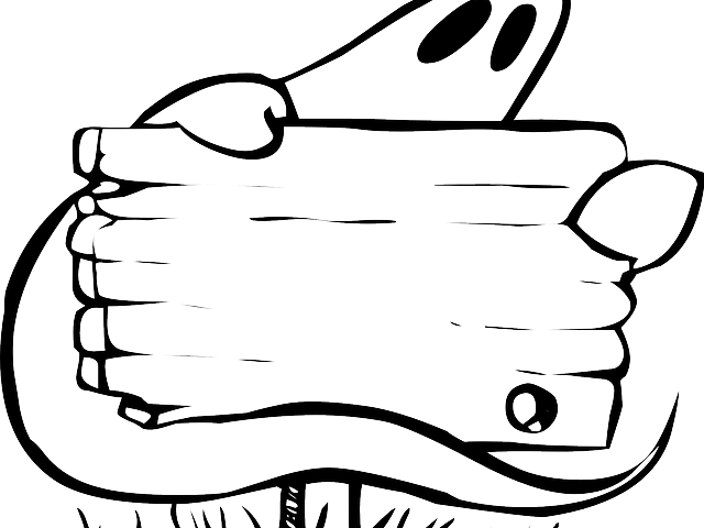 Wood Clipart Creepy - Halloween Sign Clip Art Png (640x480), Png Download