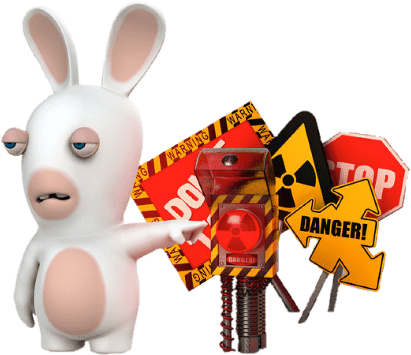 Free Png Download Rabbid In Danger Zone Clipart Png - Cartoon (850x749), Png Download