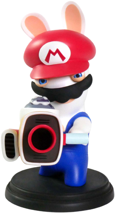 Rabbid Mario - Mario Rabbids Figurine (1060x1040), Png Download