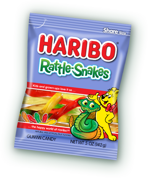 Rattle-snakes - Bala De Gelatina Haribo 100gr (640x730), Png Download