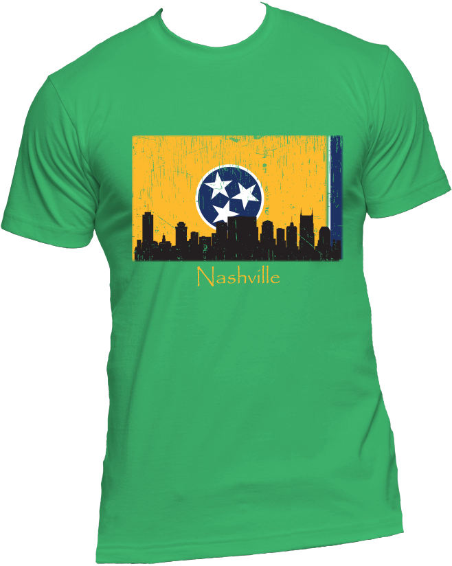 Nashville Skyline Yellow Men's Short Sleeve T-shirt - Avatar The Last Airbender Girl Shirt (1000x1000), Png Download
