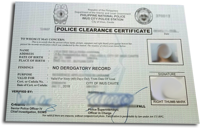 If The Police Clearance Certificate Is To Be Used Abroad, - Police Clearance Imus Cavite 2018 (800x507), Png Download