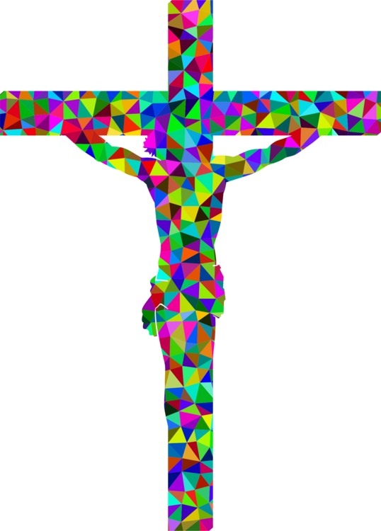 Christian Cross Crucifix Christianity Altar - Crucifix Mosaic (538x750), Png Download