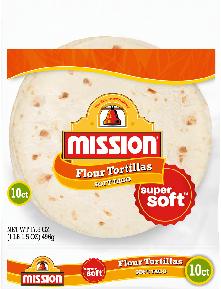 Soft Taco Flour Tortillas - Mission Flour Tortillas (880x940), Png Download