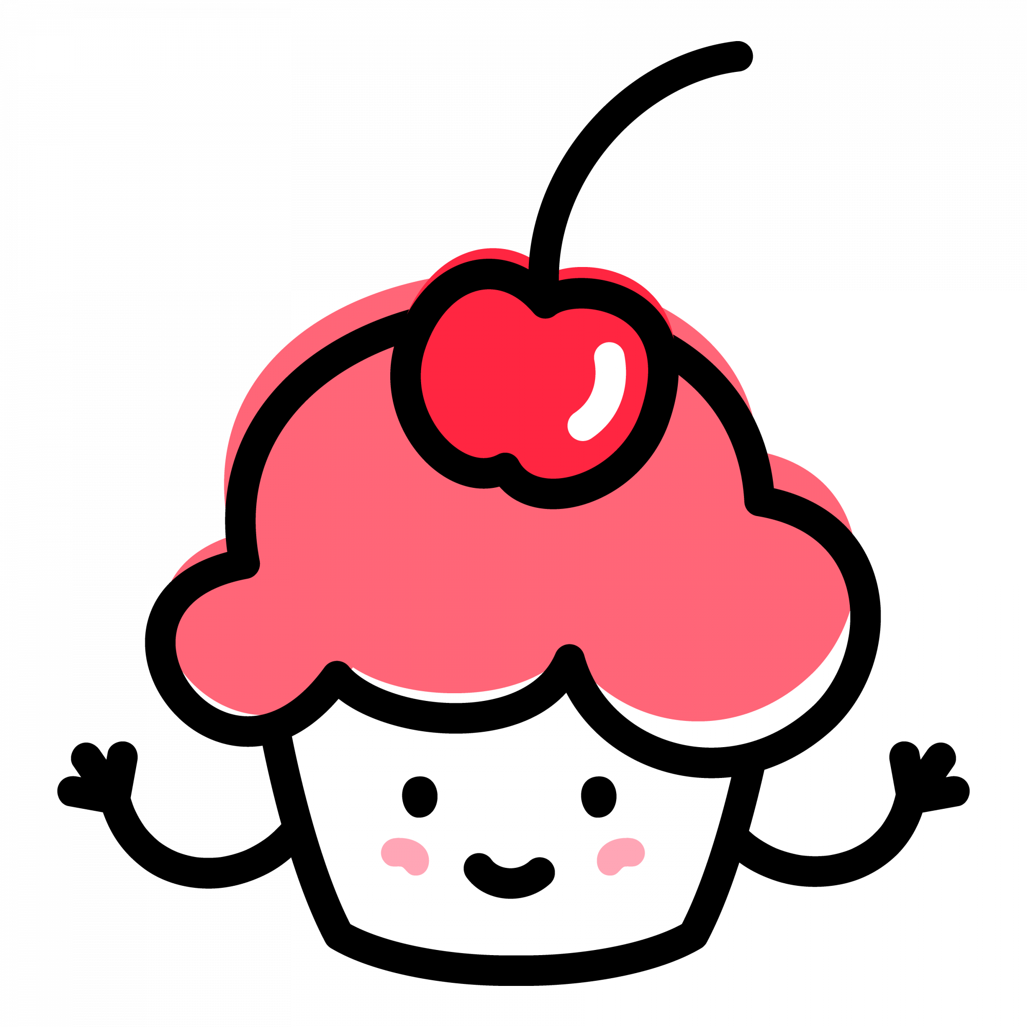 Happy Cherry Cupcake (2000x2000), Png Download