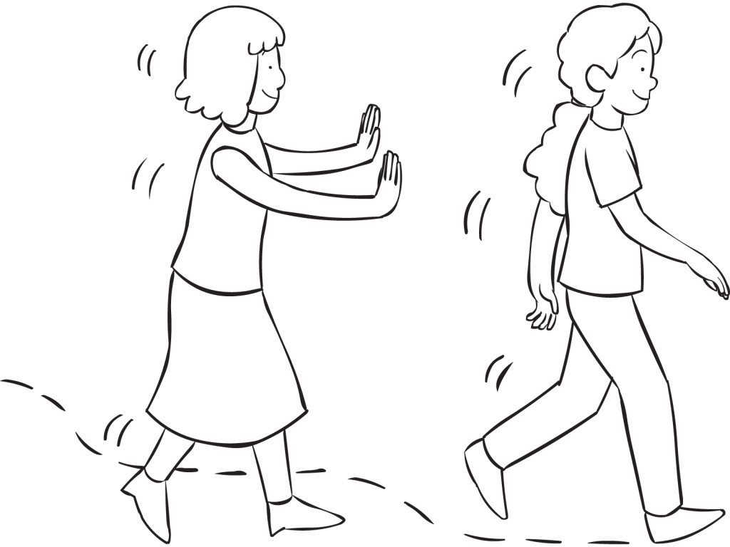 Back One Woman Spotting Behind Another Woman As Part - Line Art (1024x768), Png Download