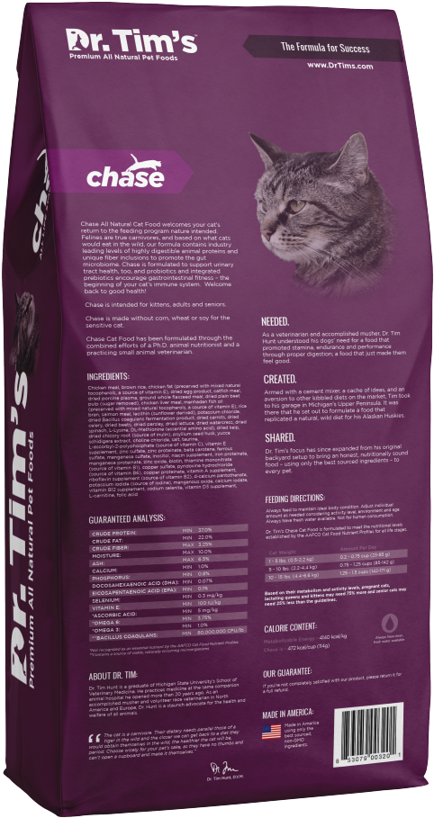 Tim's Chase All Life Stages Dry Cat Food - Kitten (607x1000), Png Download