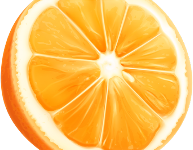 Citrus Clipart Orange Wedge - Orange Slice 3 4 Png (640x480), Png Download