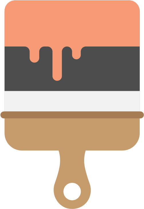 Paint Brush Flat Icon Vector - Flat Paint Brush Vector Png (1024x1024), Png Download