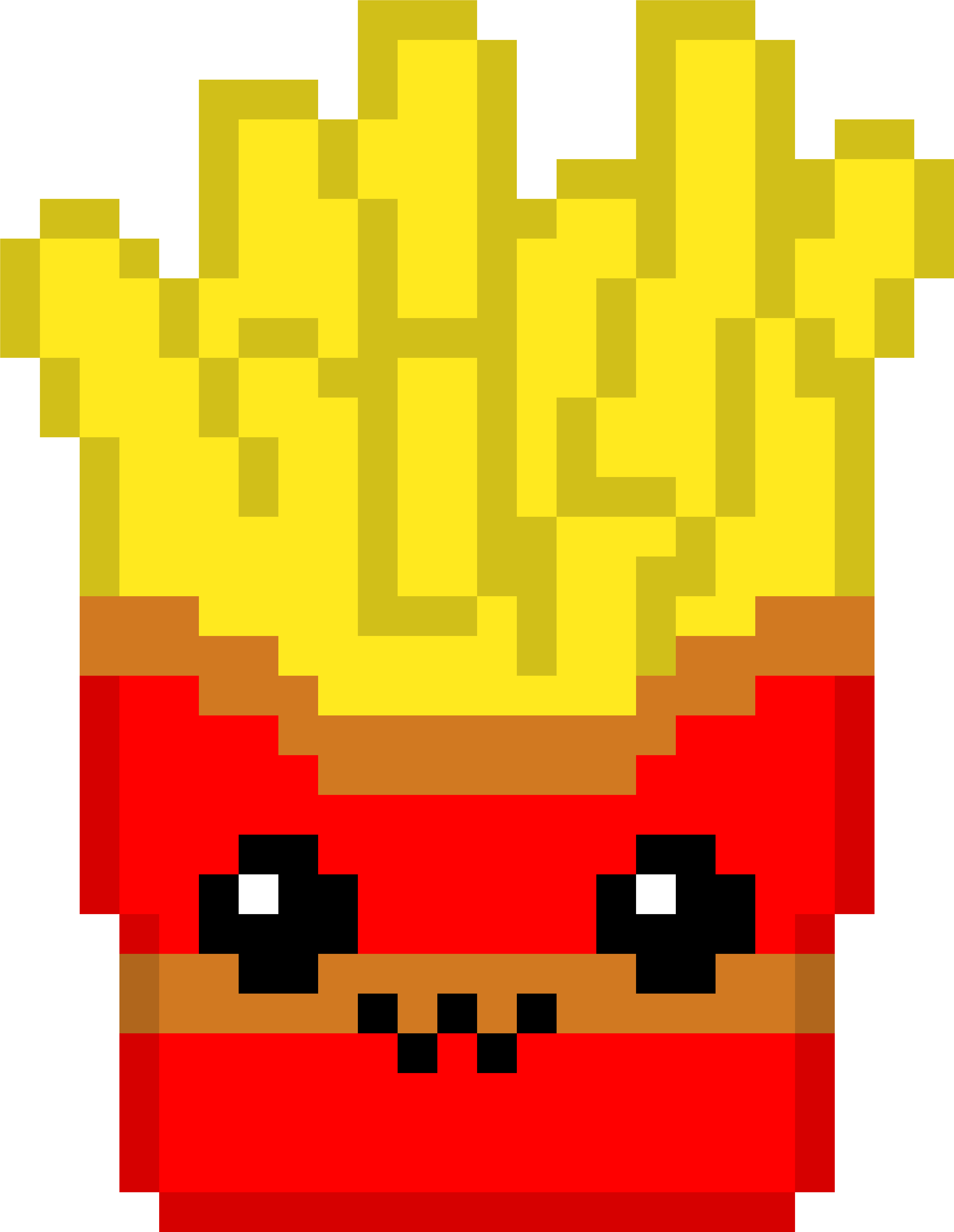 Cute Fries - Minecraft Fries Pixel Art (6061x7315), Png Download