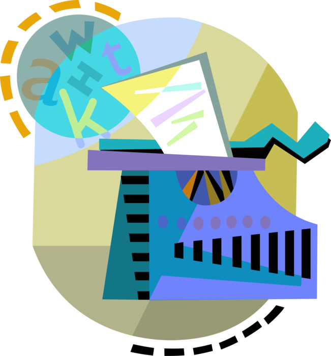 Vector Illustration Of Typewriter Mechanical Machine - Graphic Design (651x700), Png Download