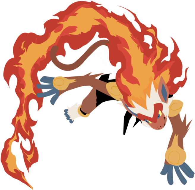 Con Sus Puños De Fuego Hace Que Cada Una De Sus Batallas - Infernape Official Art (700x700), Png Download