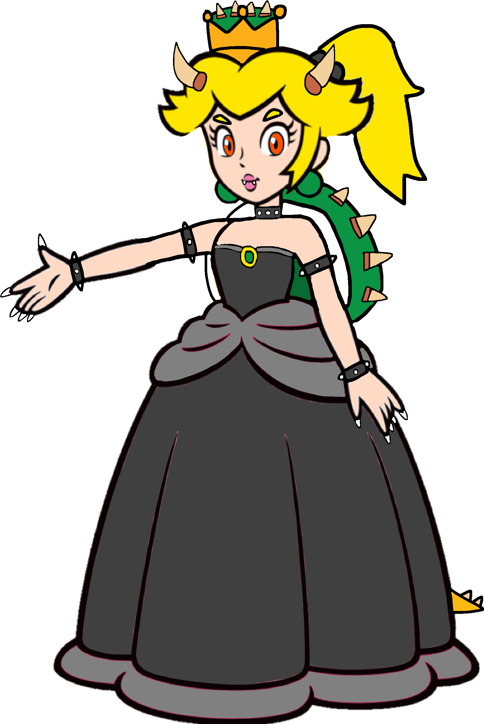 Bowsette 2d - Super Mario Princess Peach 2d (1735x2569), Png Download