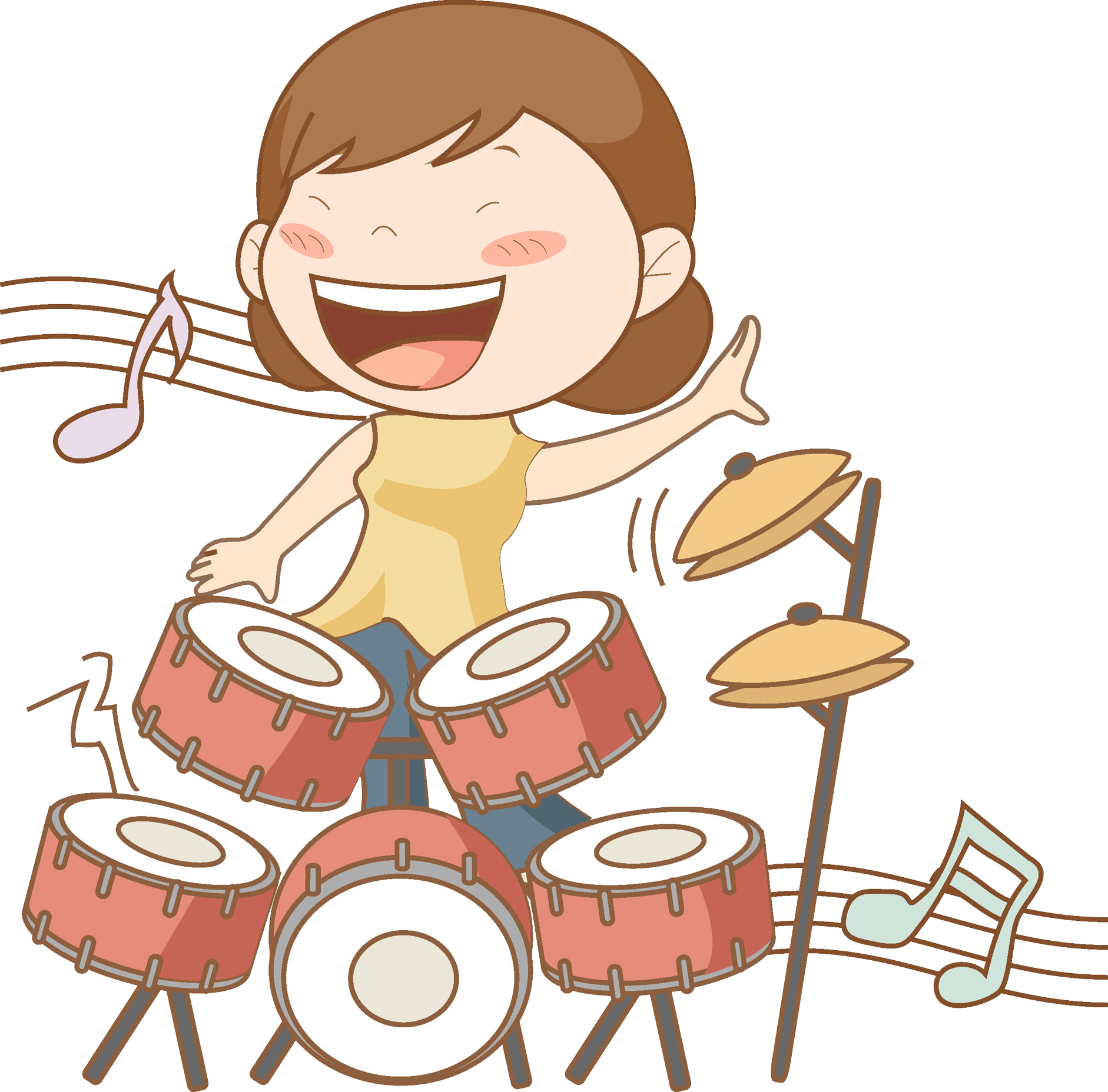 Drums Singer Clip Art - Singing (1882x1856), Png Download