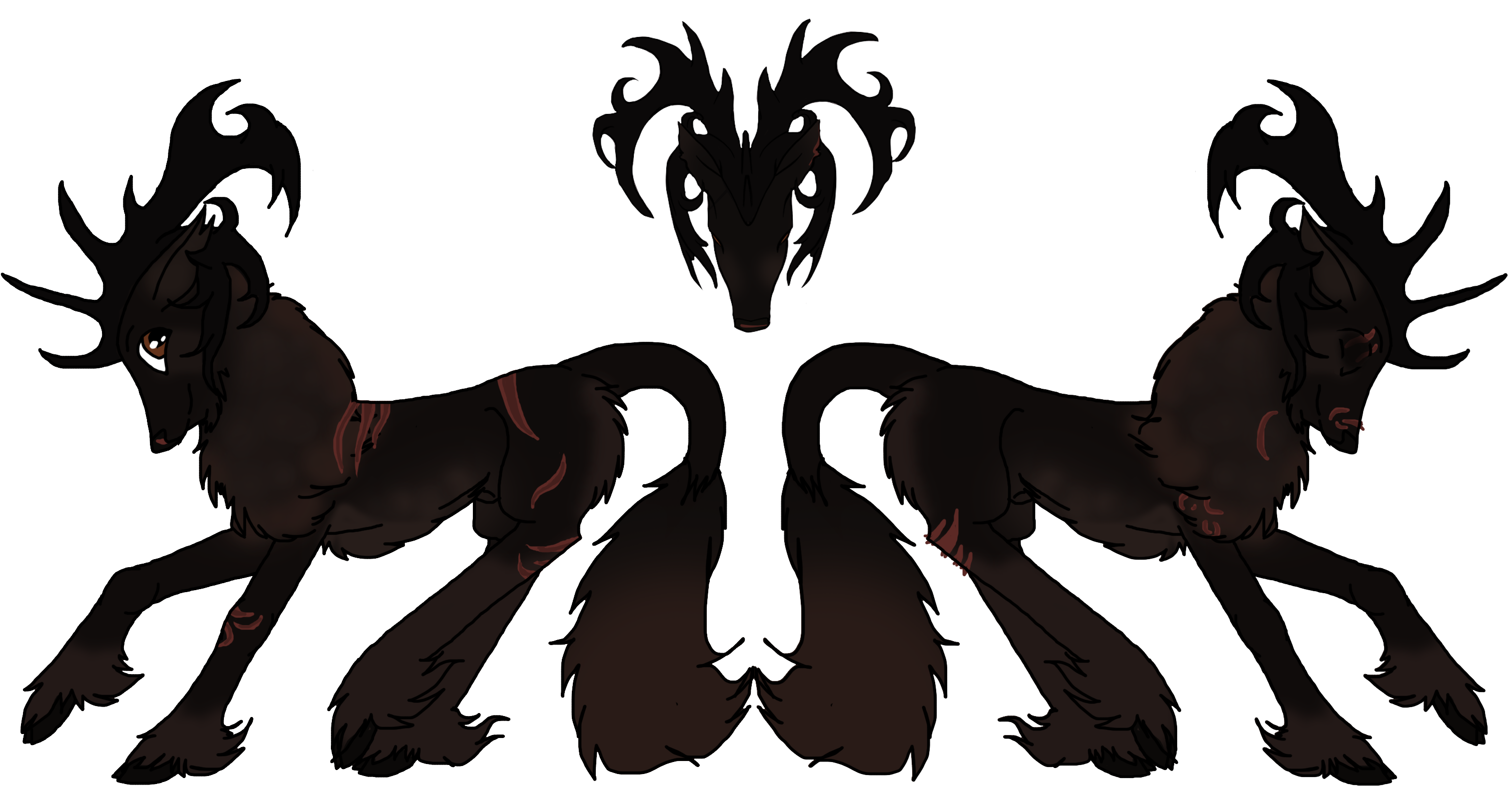 Kerras - Stag - Blackwood - Warrior/raider By Hayleywolf - Illustration (3017x1573), Png Download