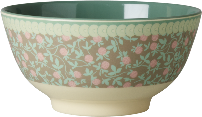 Mini Floral Print Melamine Bowl With Olive Green Rice - Bowl (1024x1024), Png Download