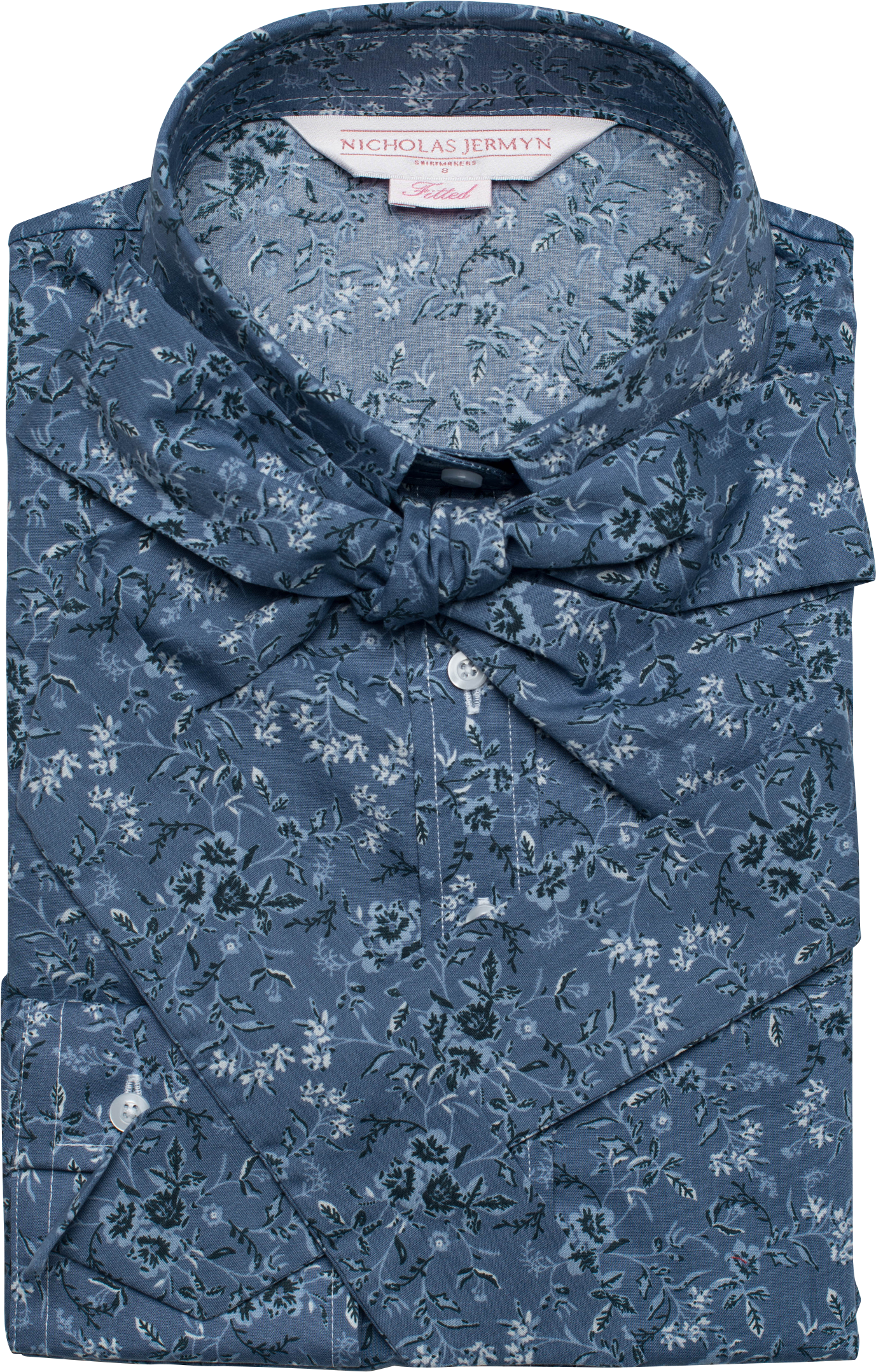 Floral Print Shirt Blue Women's Business Shirt - Casual Dress (1512x2268), Png Download