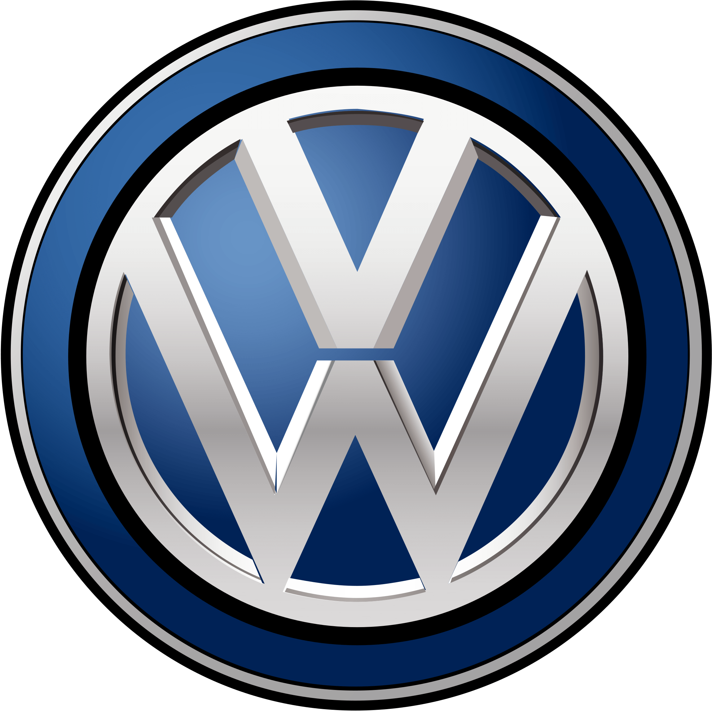 Volkswagen Logo E Volkswagen Logo Vector Free Download - Vw Service Logo (2400x2419), Png Download