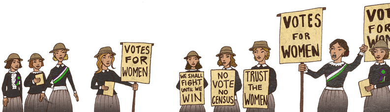 Suffrage Scenes By Egham Museum - Demonstration (800x400), Png Download