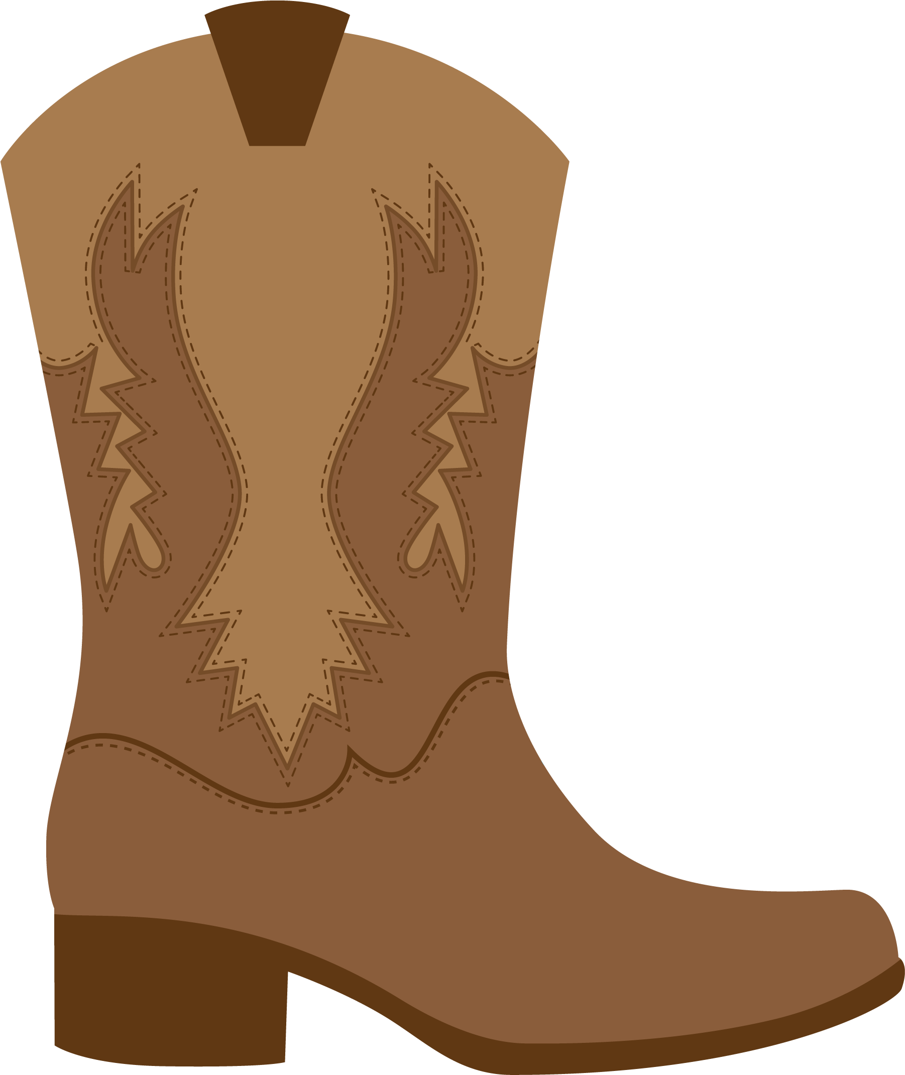 Cowgirl Birthday, Cowgirl Party, Cowboy Theme, Western - Brown Cowboy Boot Clipart (1812x2140), Png Download