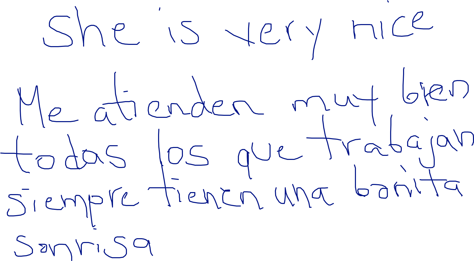 "she Is Very Nice - Handwriting (2048x1292), Png Download