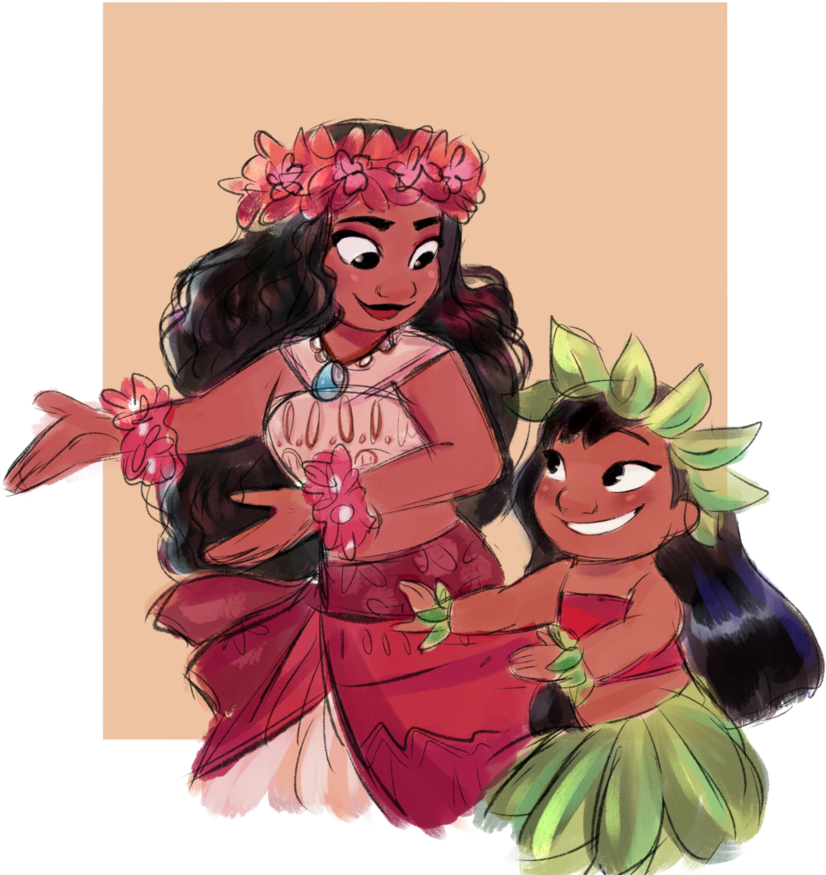 New Friends By Irlsealpup Disney Characters, Disney - Moana And Lilo (828x965), Png Download