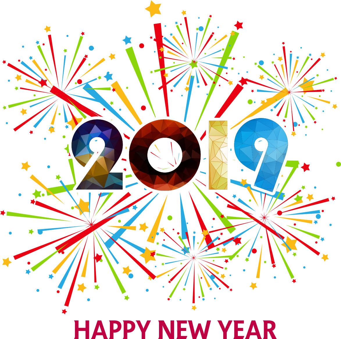 Download - Happy New Year 2019 (1371x1371), Png Download