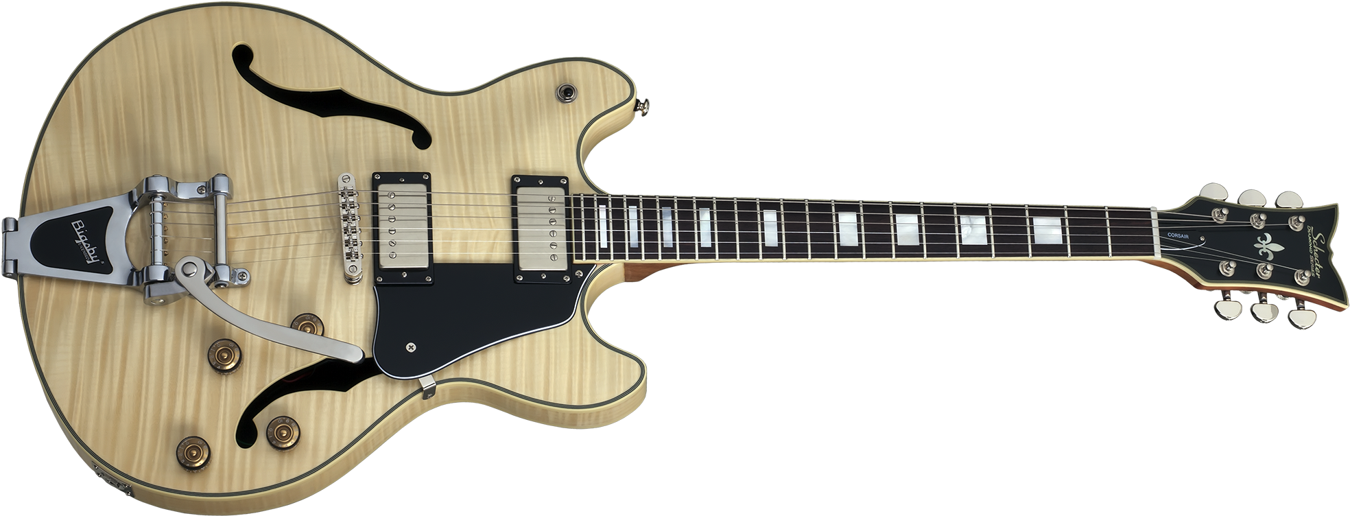 Schecter Corsair Custom - Thick Body Electric Guitar (2000x769), Png Download