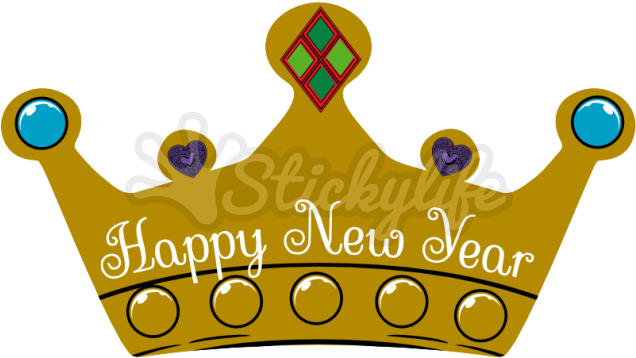 Happy New Year Decal - Happy New Year Crown Transparent (940x587), Png Download