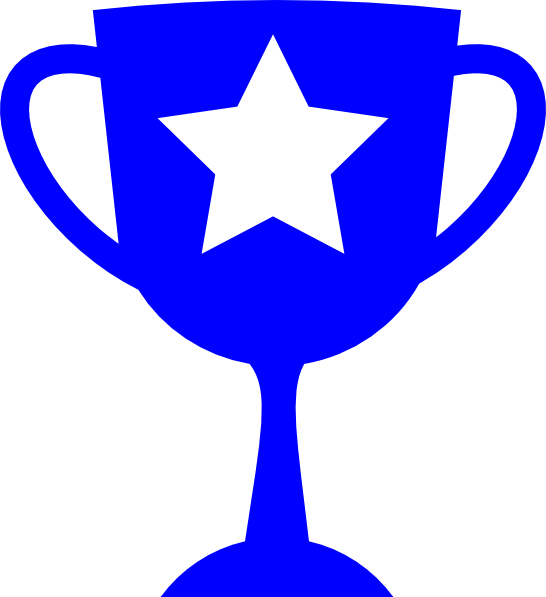 Blue Trophy Svg Clip Arts 546 X 597 Px (546x597), Png Download